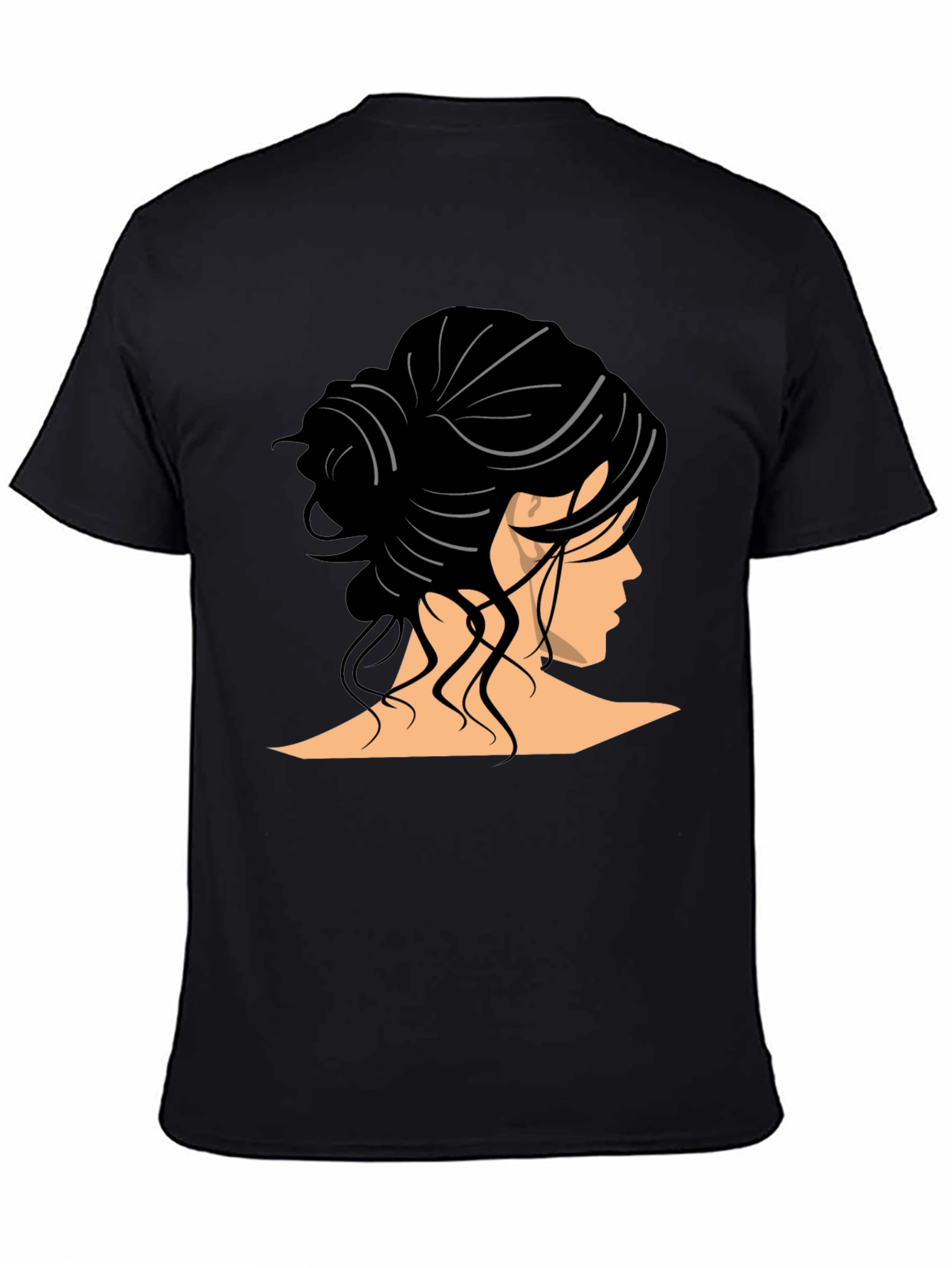 Woman Hairstyle Graphic Tee - Elegant Bun Design