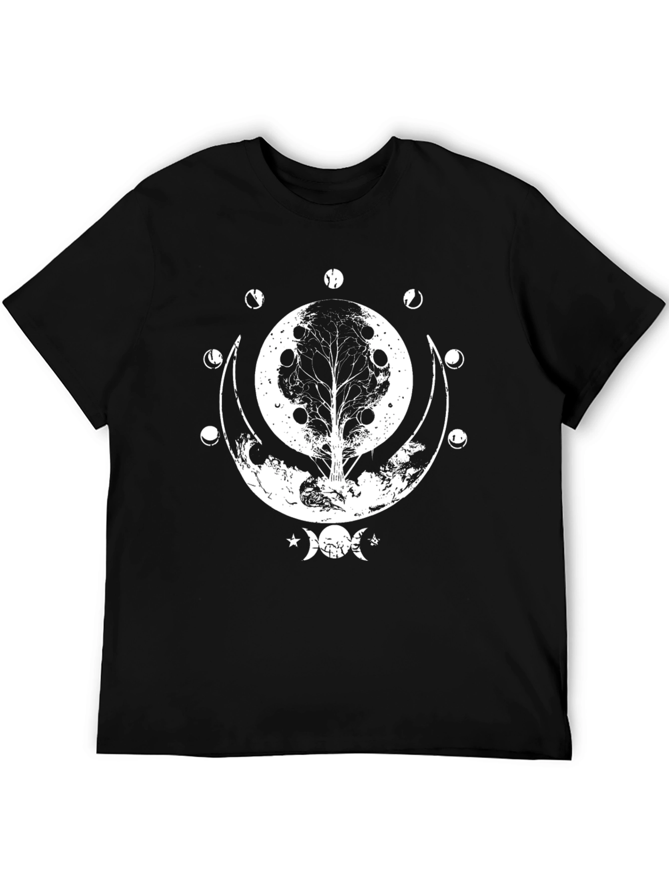 Tree of Life Moon Phases T-Shirt - Black