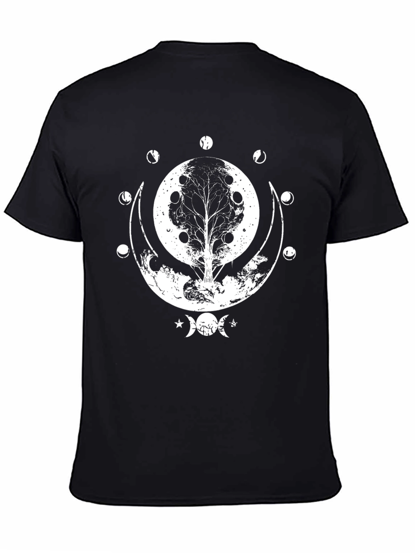 Tree of Life Moon Phases T-Shirt - Black