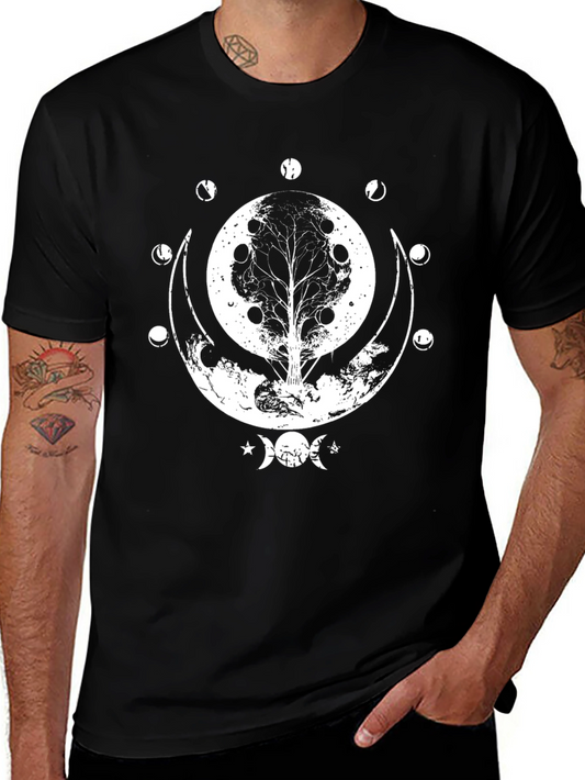 Tree of Life Moon Phases T-Shirt - Black