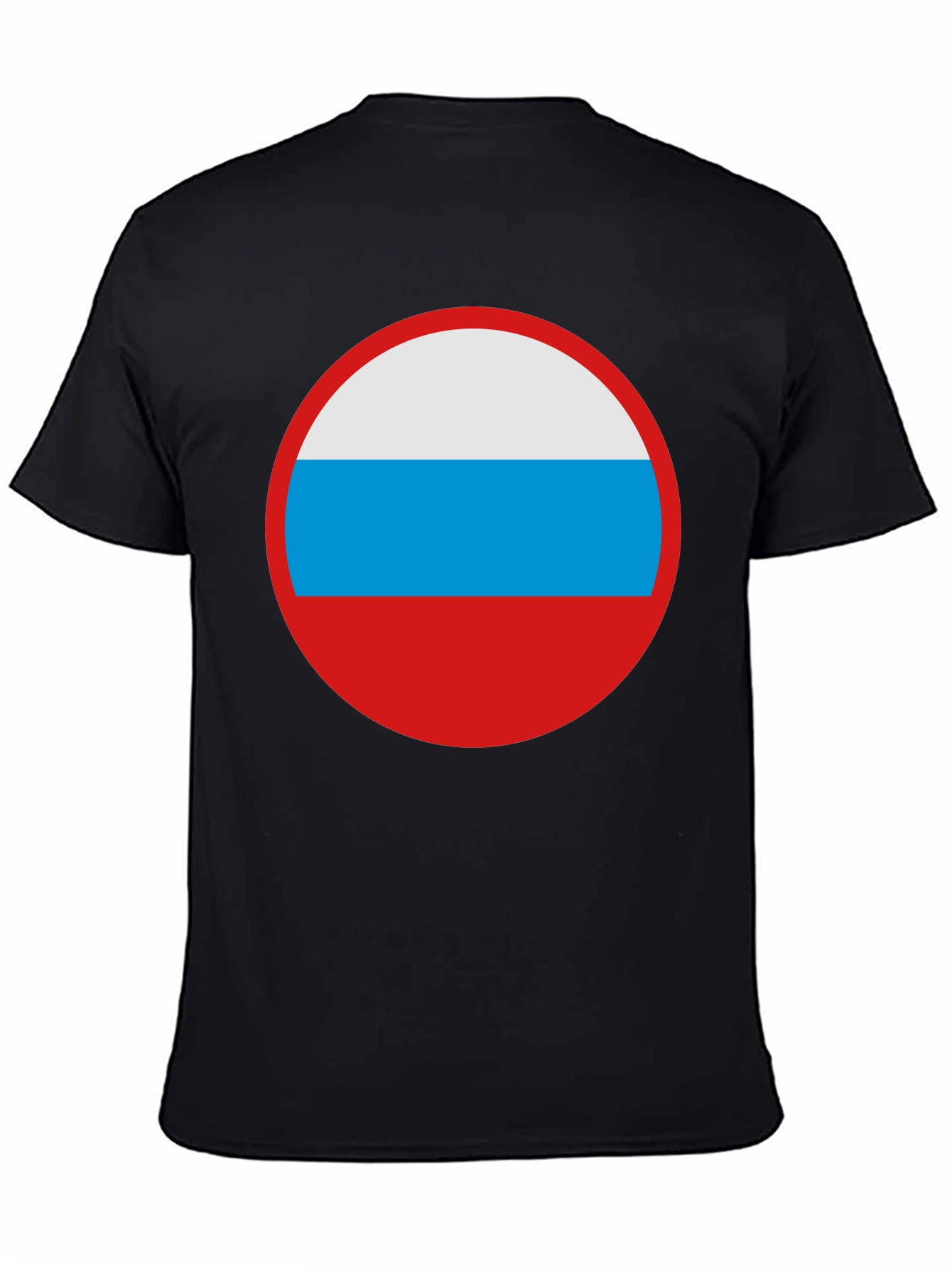 Russian Flag Circle Graphic Tee - Black