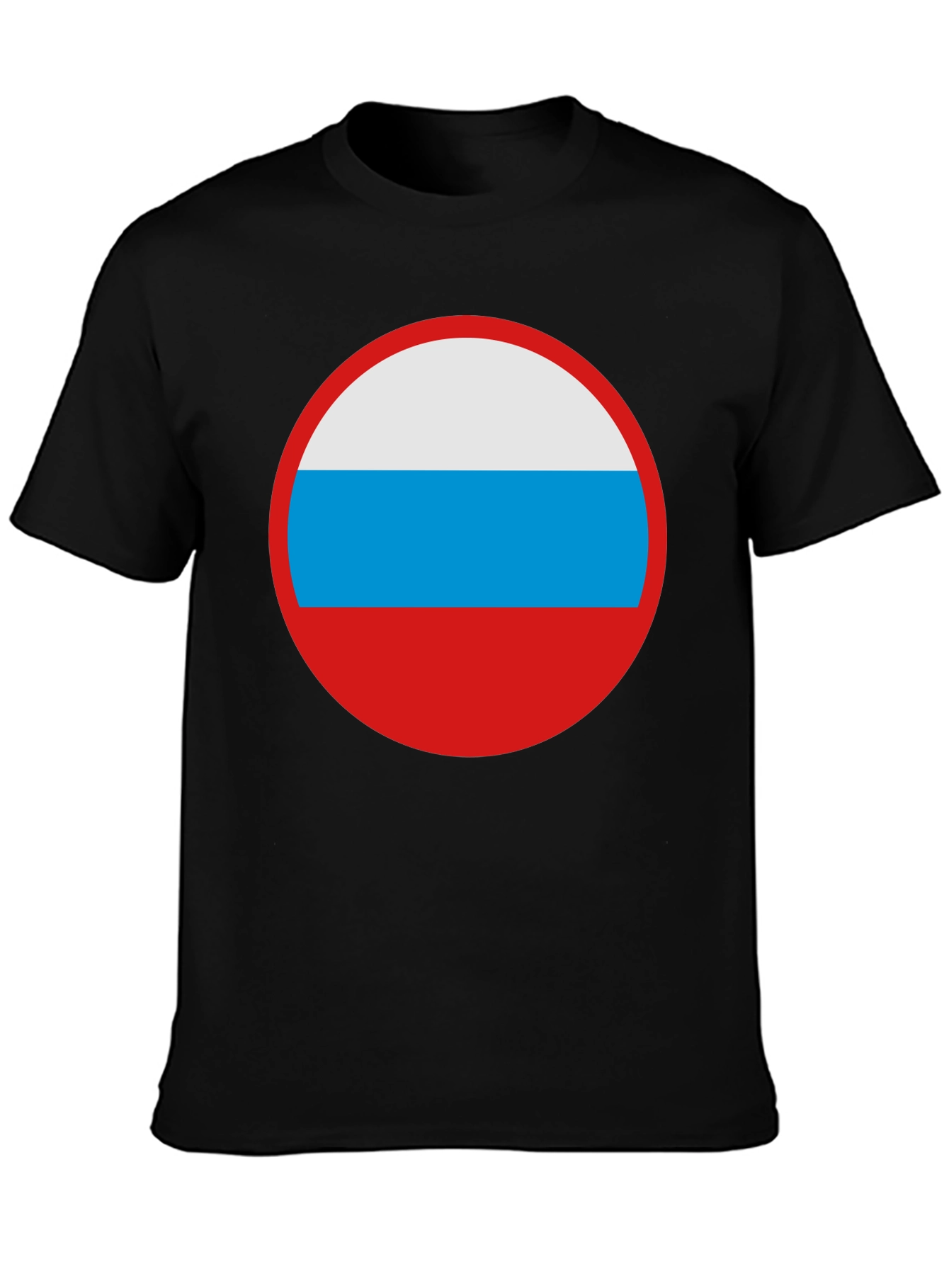 Russian Flag Circle Graphic Tee - Black