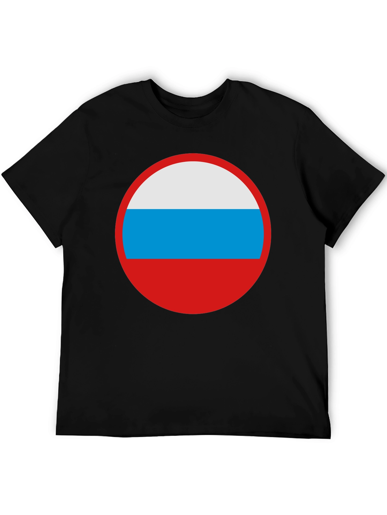 Russian Flag Circle Graphic Tee - Black