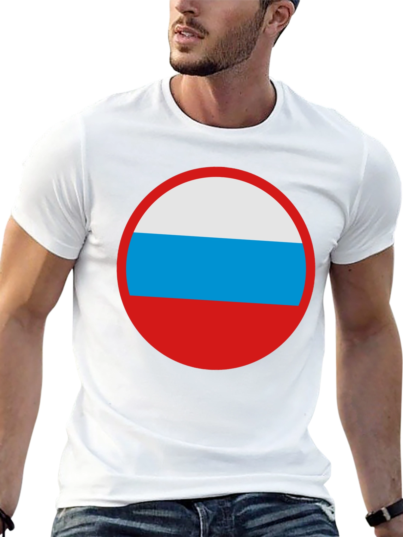 Russian Flag Circle Graphic Tee - Black
