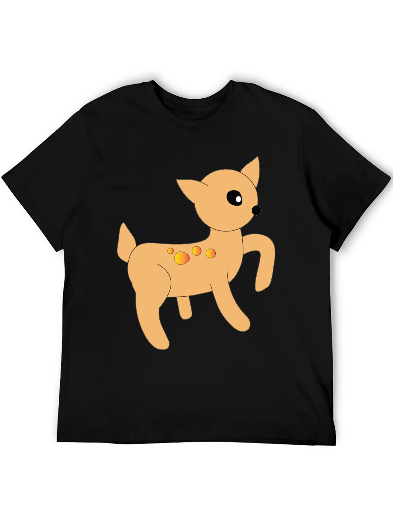 Cartoon Deer Graphic Tee - Stylish Black T-Shirt