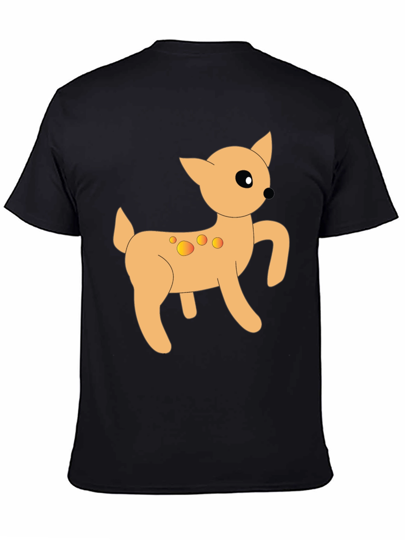 Cartoon Deer Graphic Tee - Stylish Black T-Shirt