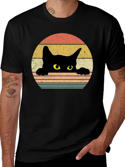 Retro Cat T-Shirt - Vintage Style Tee