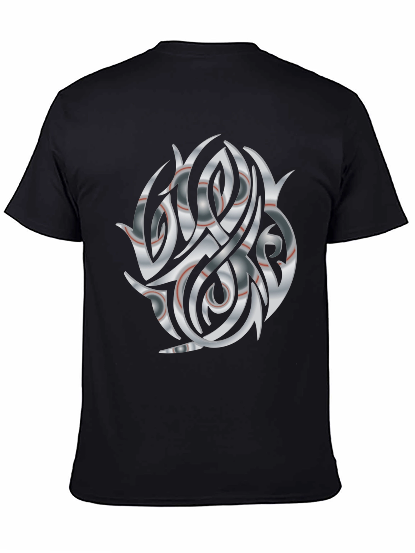 Abstract Tribal Graphic Black Tee