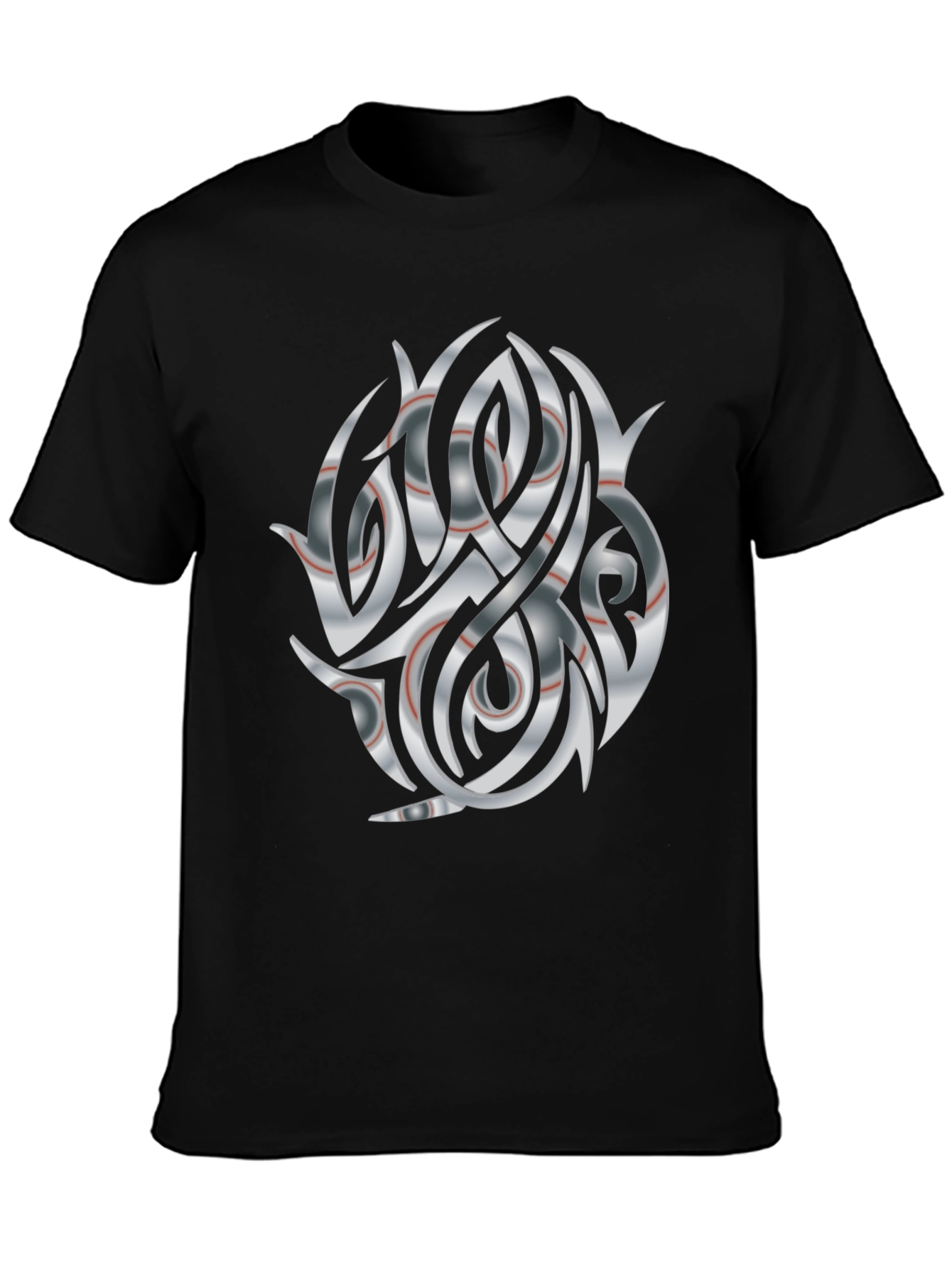 Abstract Tribal Graphic Black Tee
