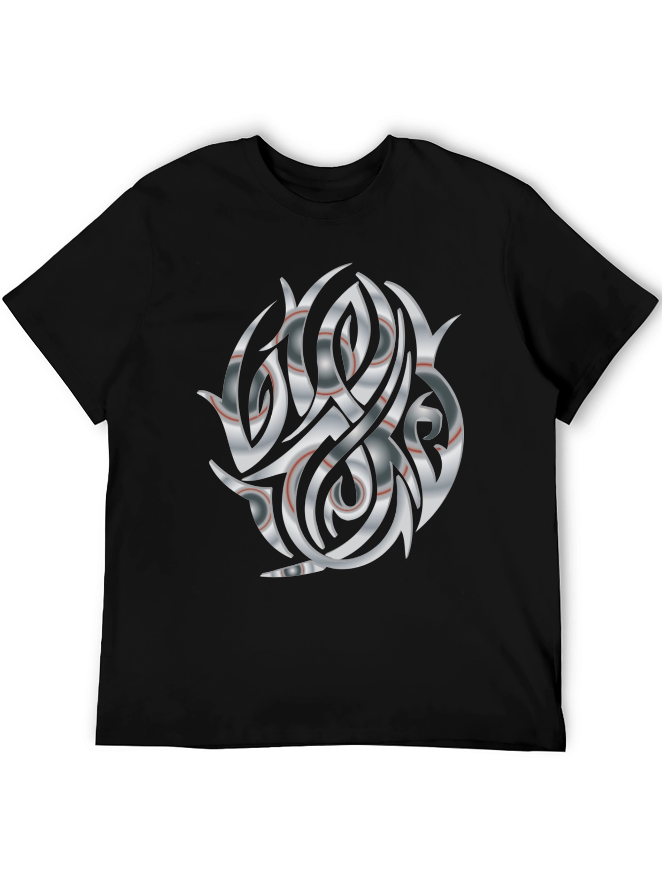 Abstract Tribal Graphic Black Tee