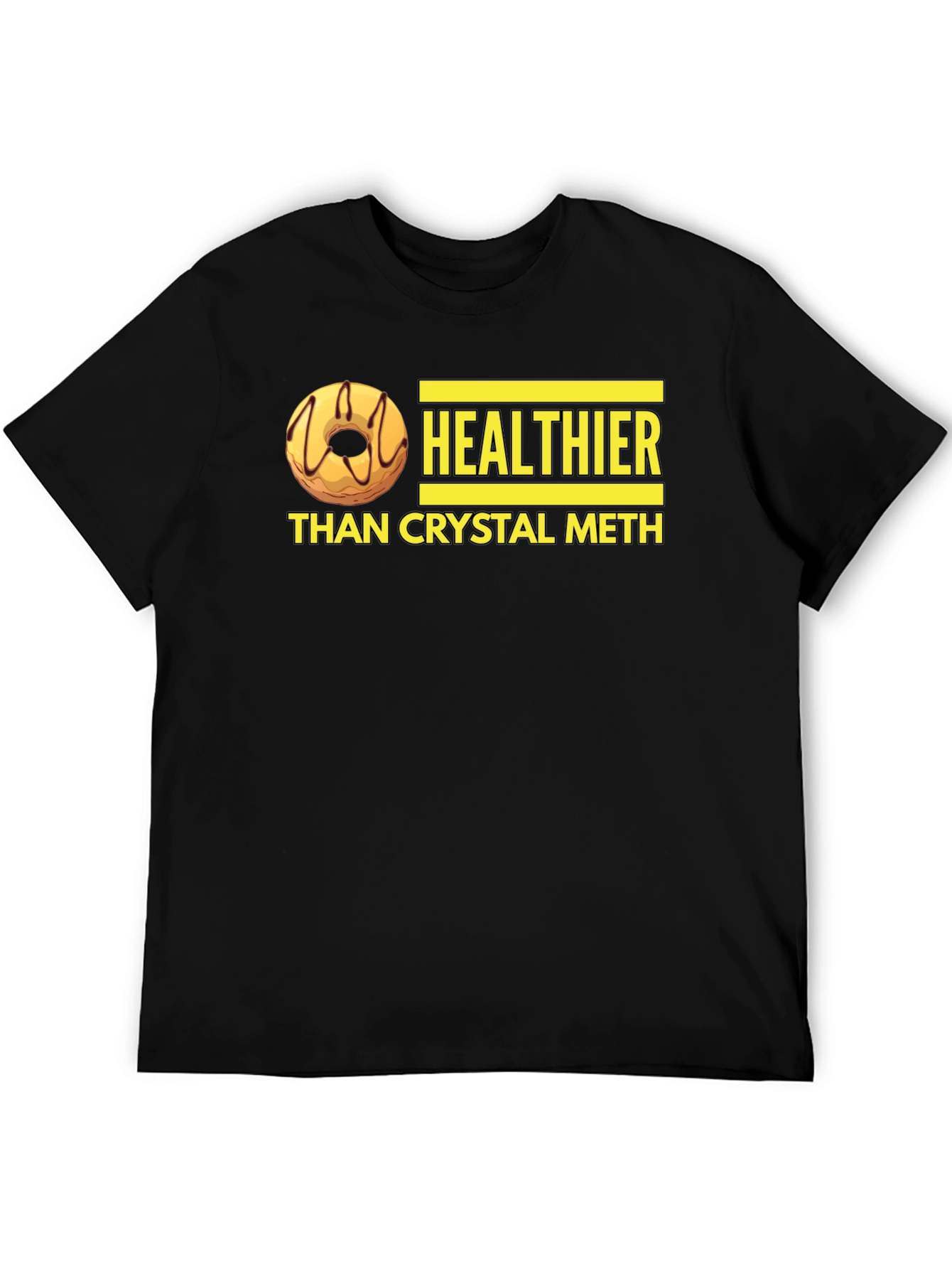 Healthier Than Crystal Meth Funny Donut Graphic T-Shirt