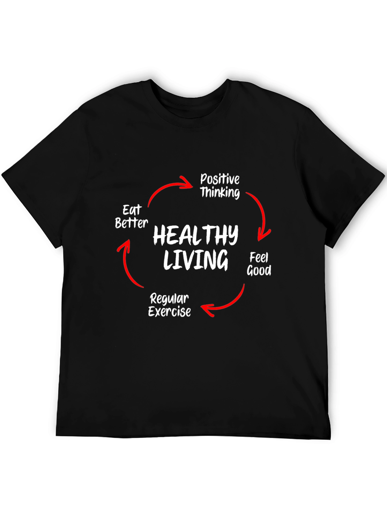 Healthy Living Cycle T-Shirt - Black