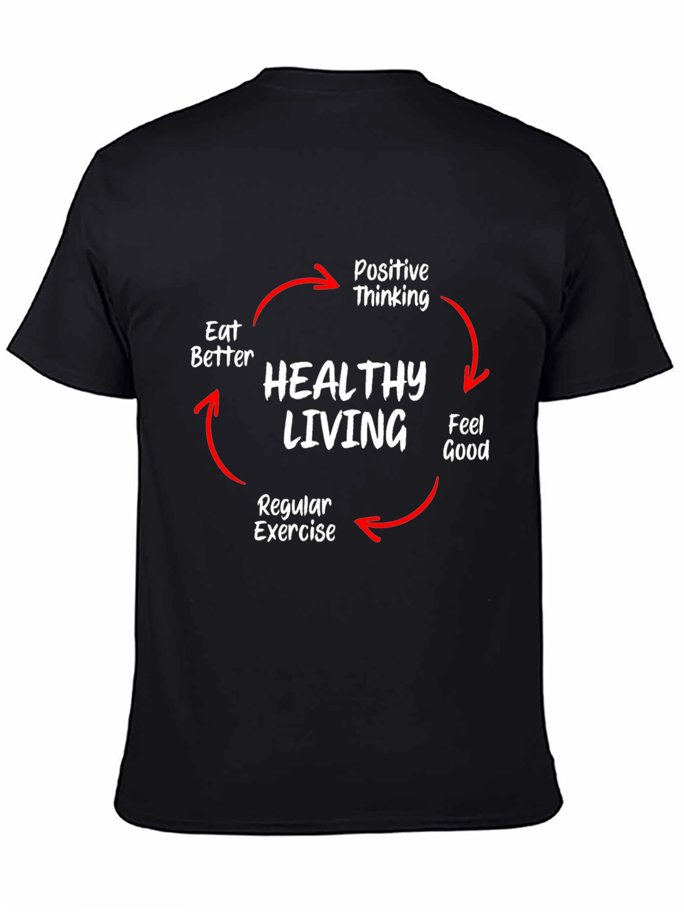 Healthy Living Cycle T-Shirt - Black