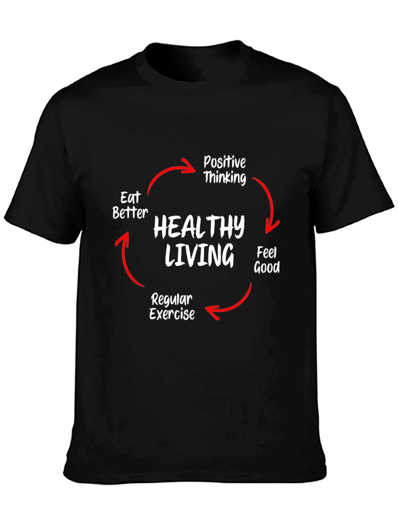 Healthy Living Cycle T-Shirt - Black