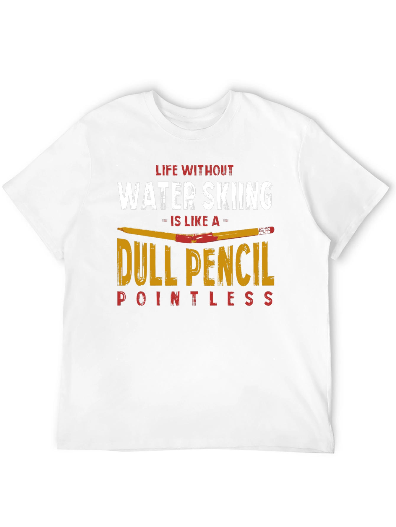 Water Skiing T-Shirt - Dull Pencil Design