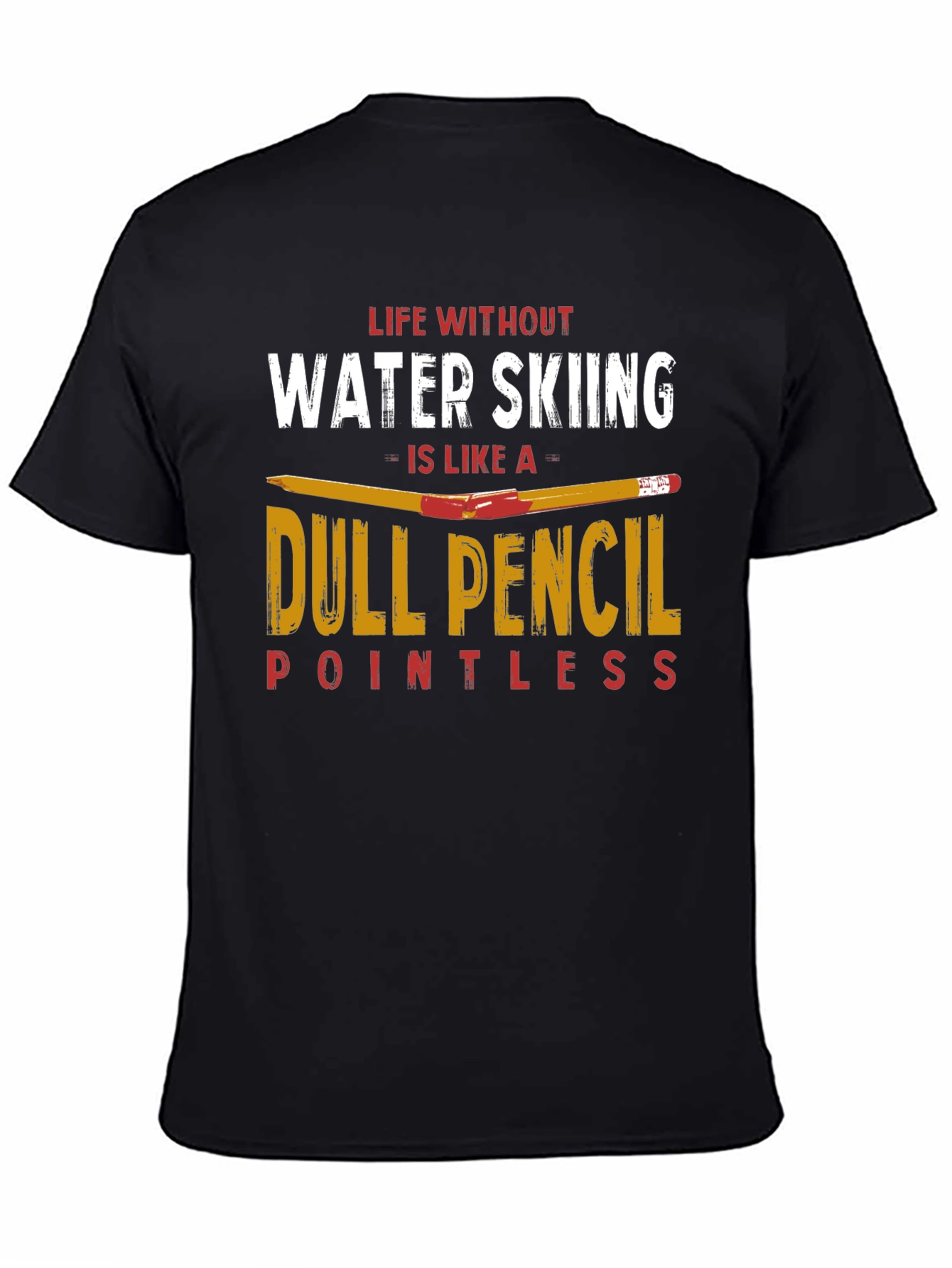 Water Skiing T-Shirt - Dull Pencil Design