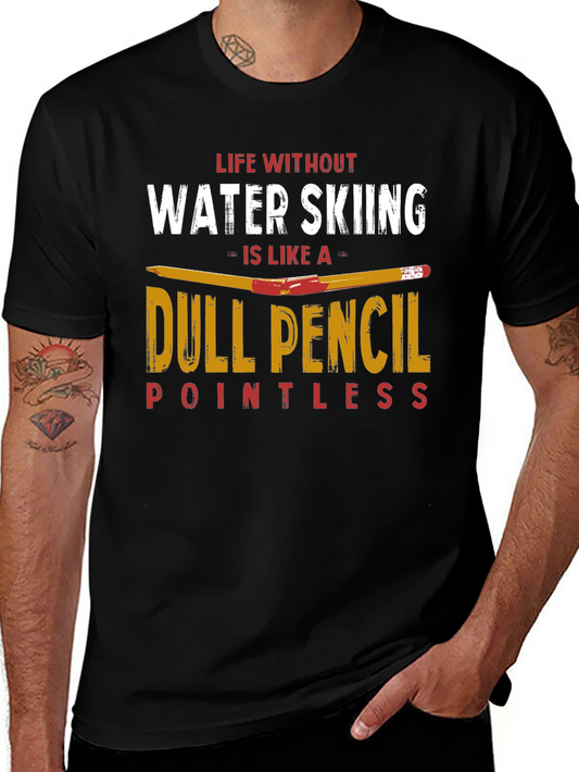 Water Skiing T-Shirt - Dull Pencil Design