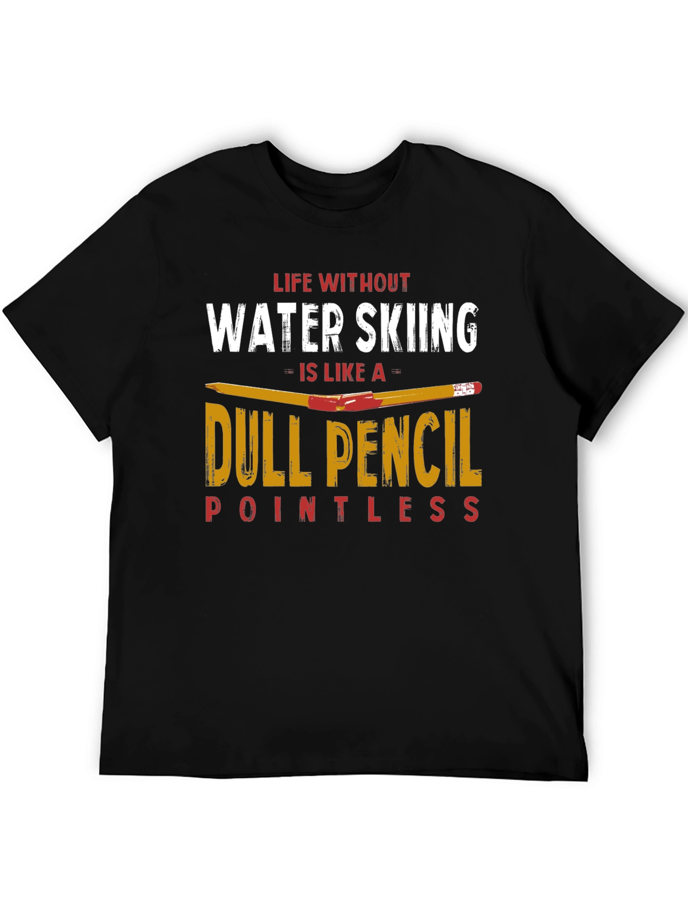Water Skiing T-Shirt - Dull Pencil Design