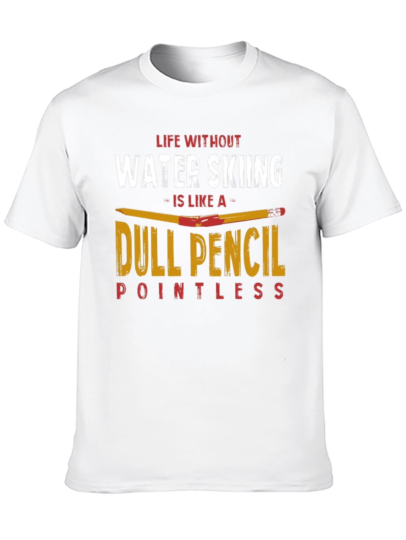 Water Skiing T-Shirt - Dull Pencil Design