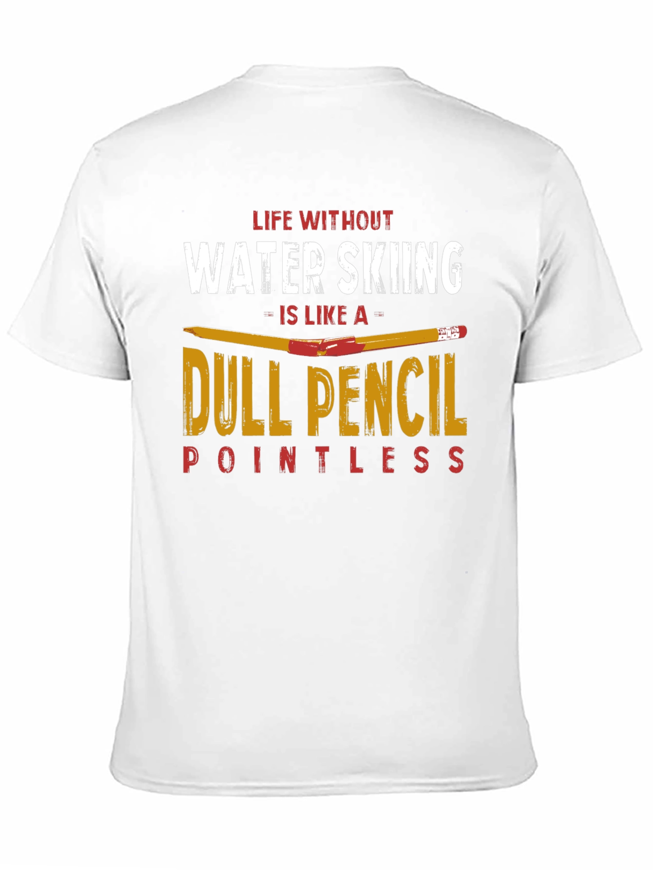 Water Skiing T-Shirt - Dull Pencil Design
