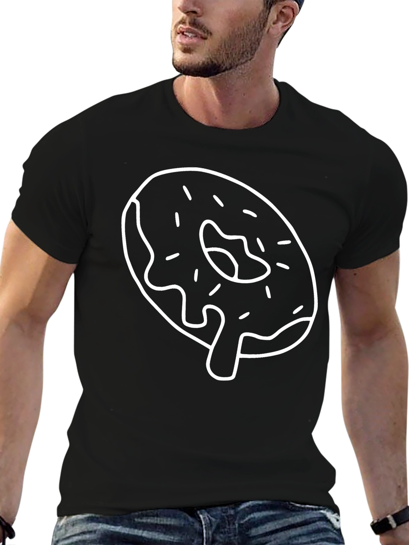Donut Graphic Tee - Black Cotton Blend
