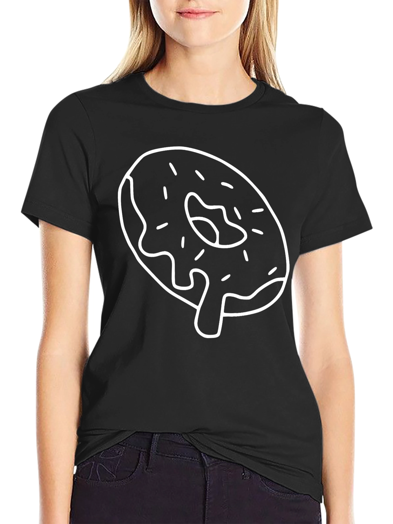Donut Graphic Tee - Black Cotton Blend