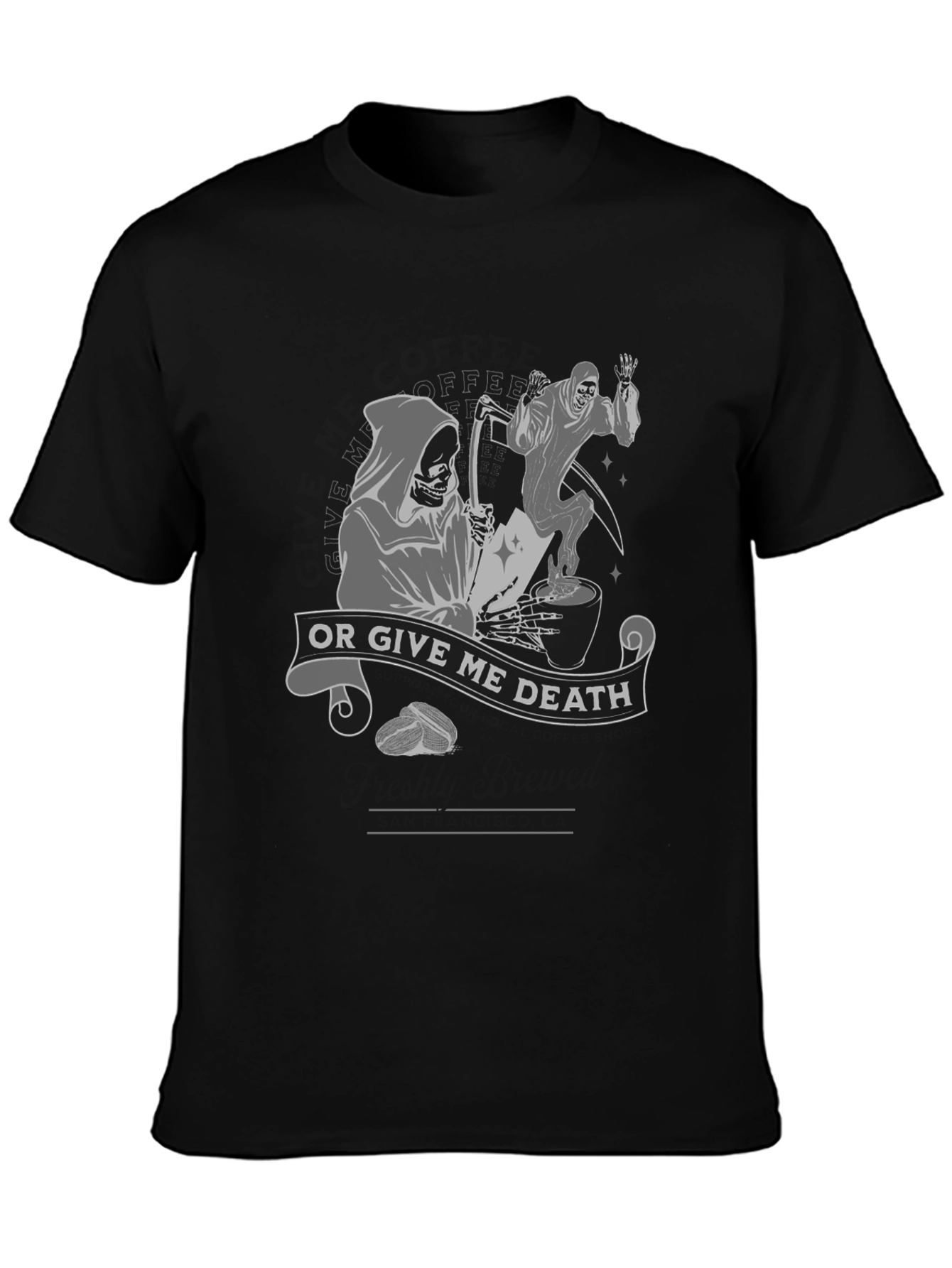 Coffee or Death Graphic Tee - Black