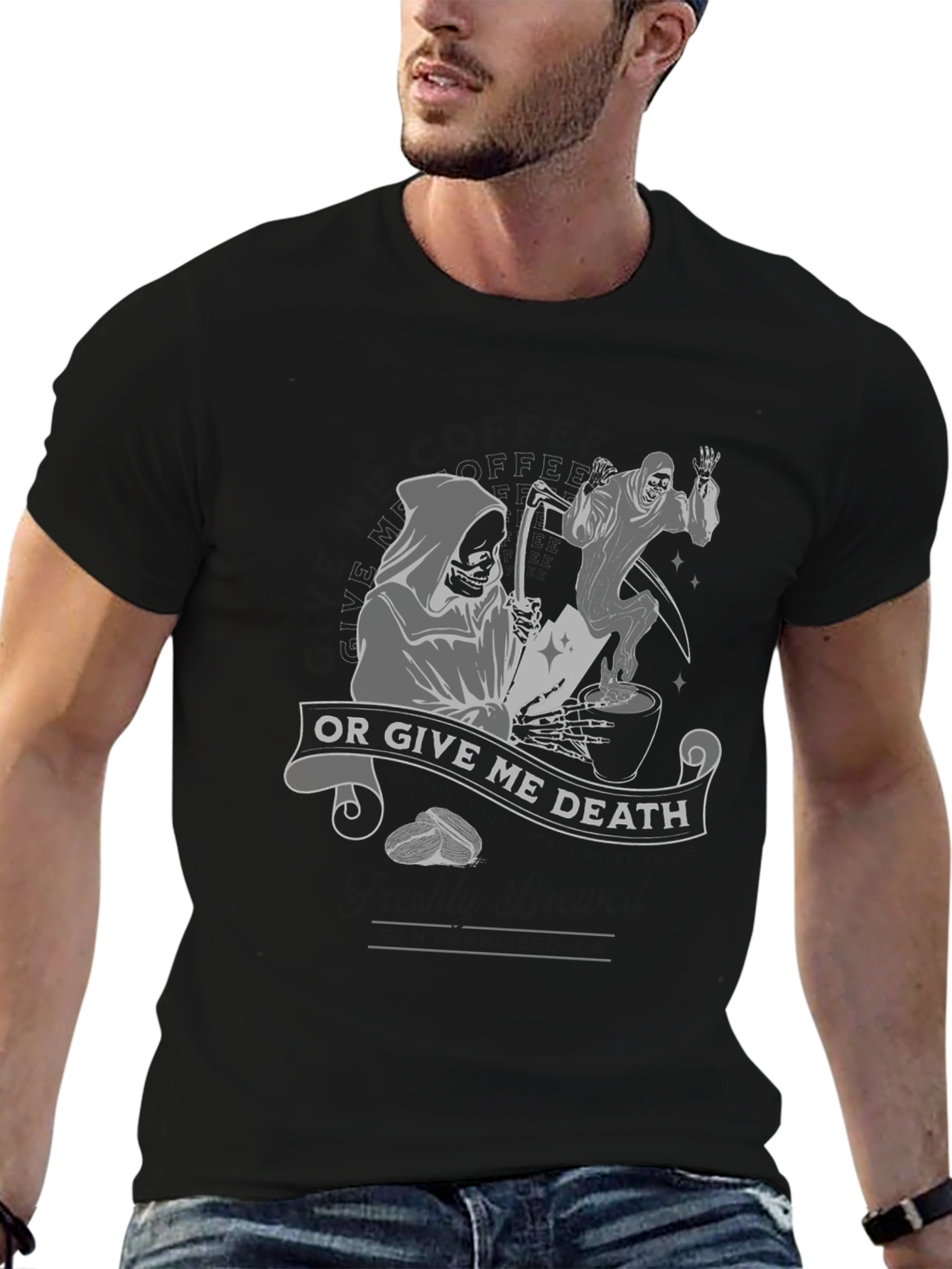 Coffee or Death Graphic Tee - Black