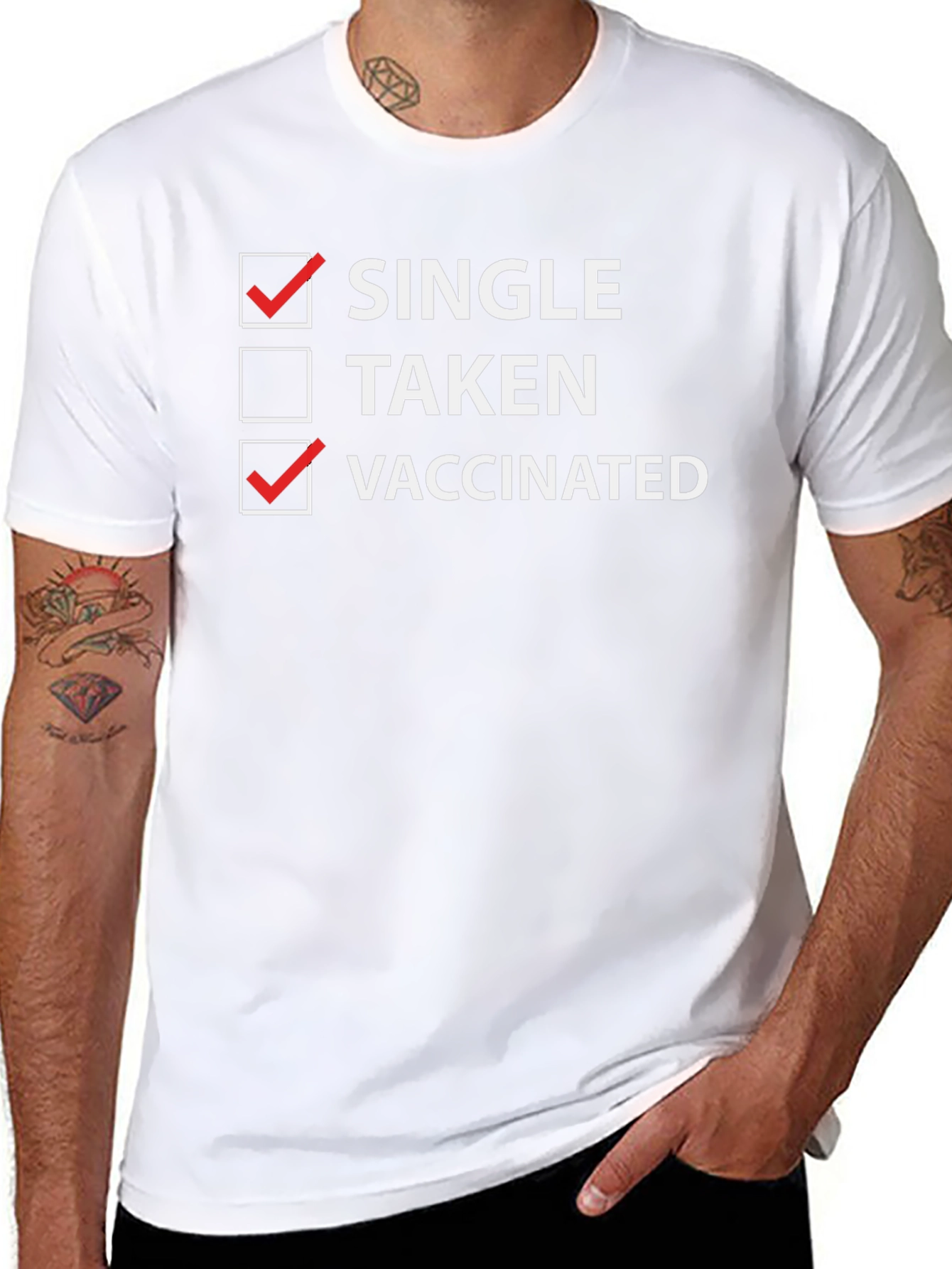 Single & Vaccinated T-Shirt - Funny Dating Tee
