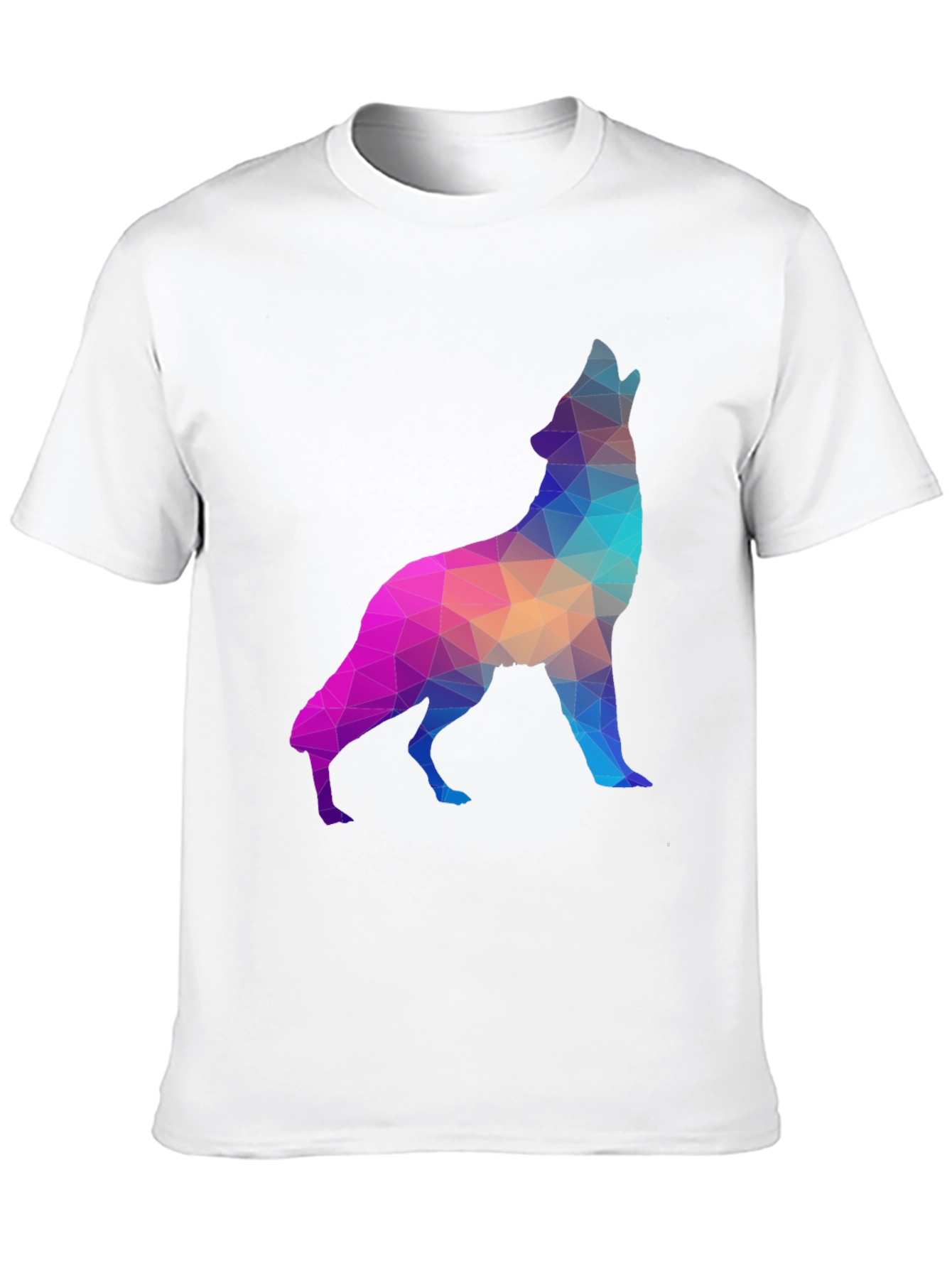 Geometric Wolf Graphic Tee - Black T-Shirt