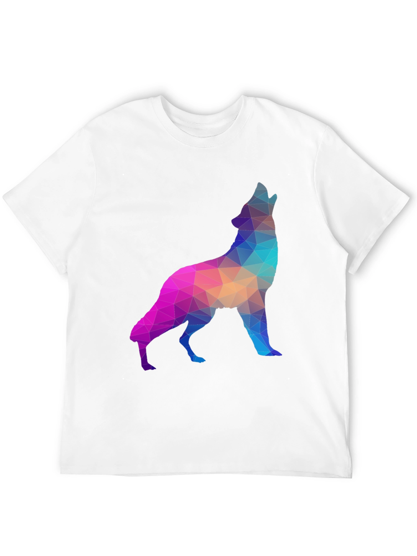 Geometric Wolf Graphic Tee - Black T-Shirt