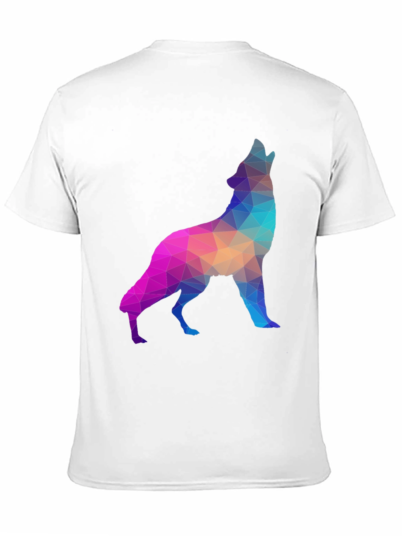 Geometric Wolf Graphic Tee - Black T-Shirt