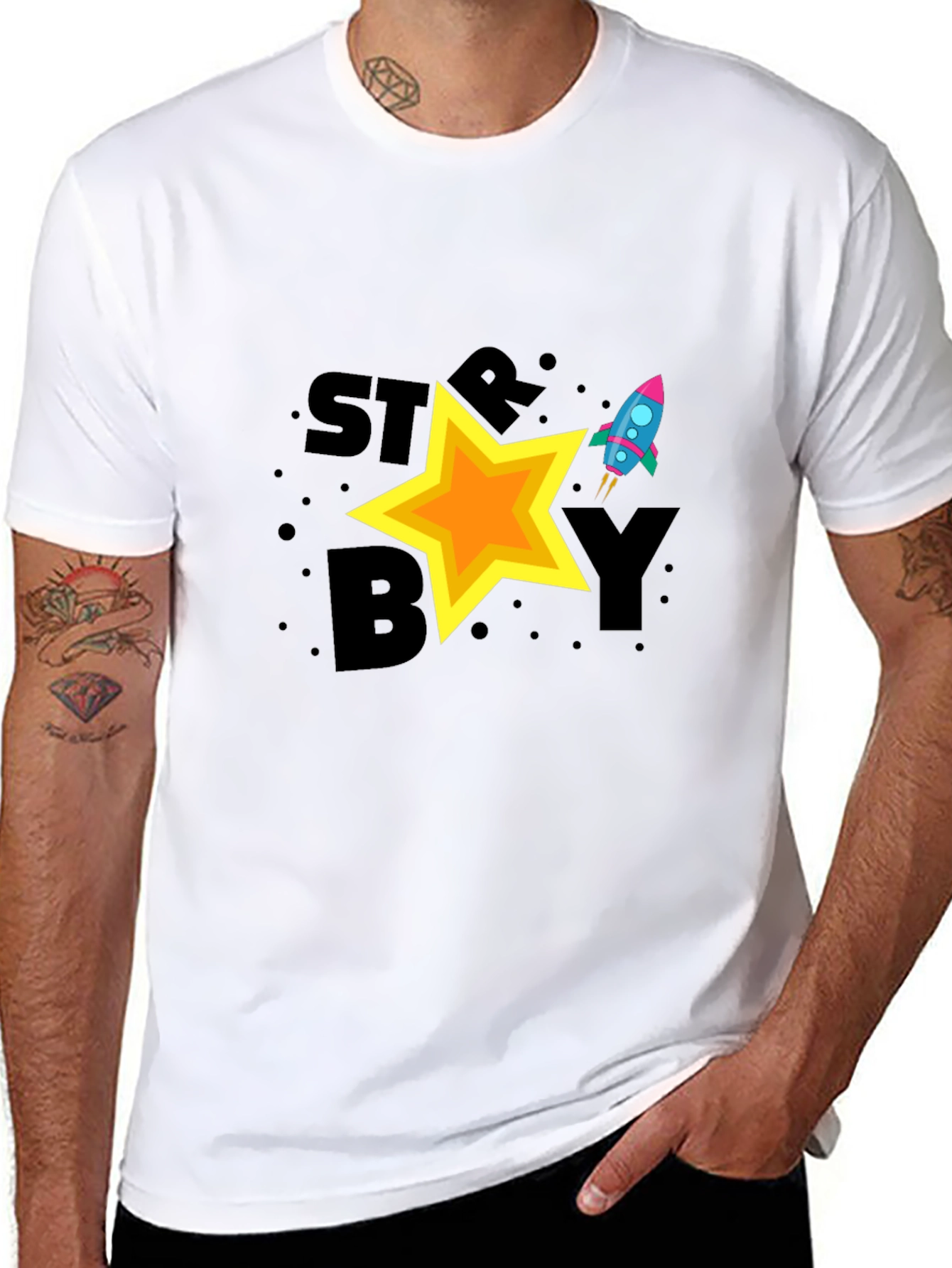Starboy Graphic Tee - Cool Space Rocket Design