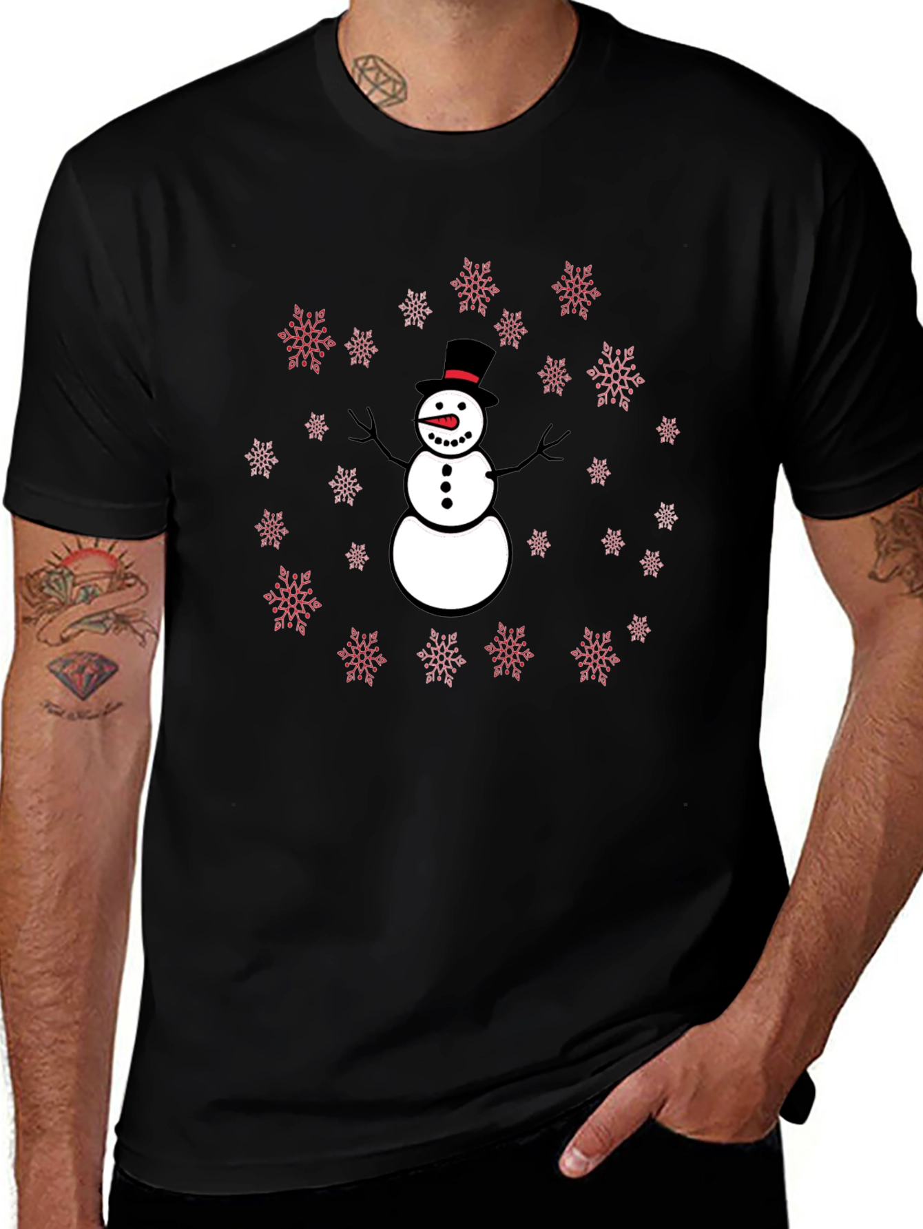Snowman Snowflake Graphic Tee
