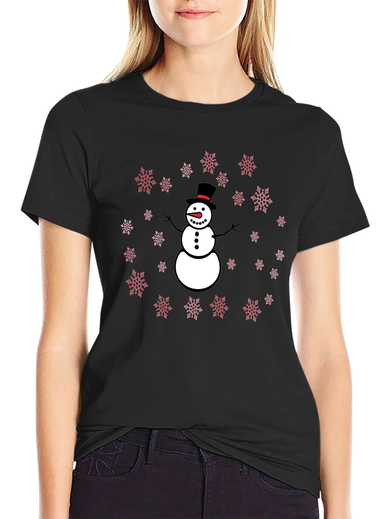 Snowman Snowflake Graphic Tee