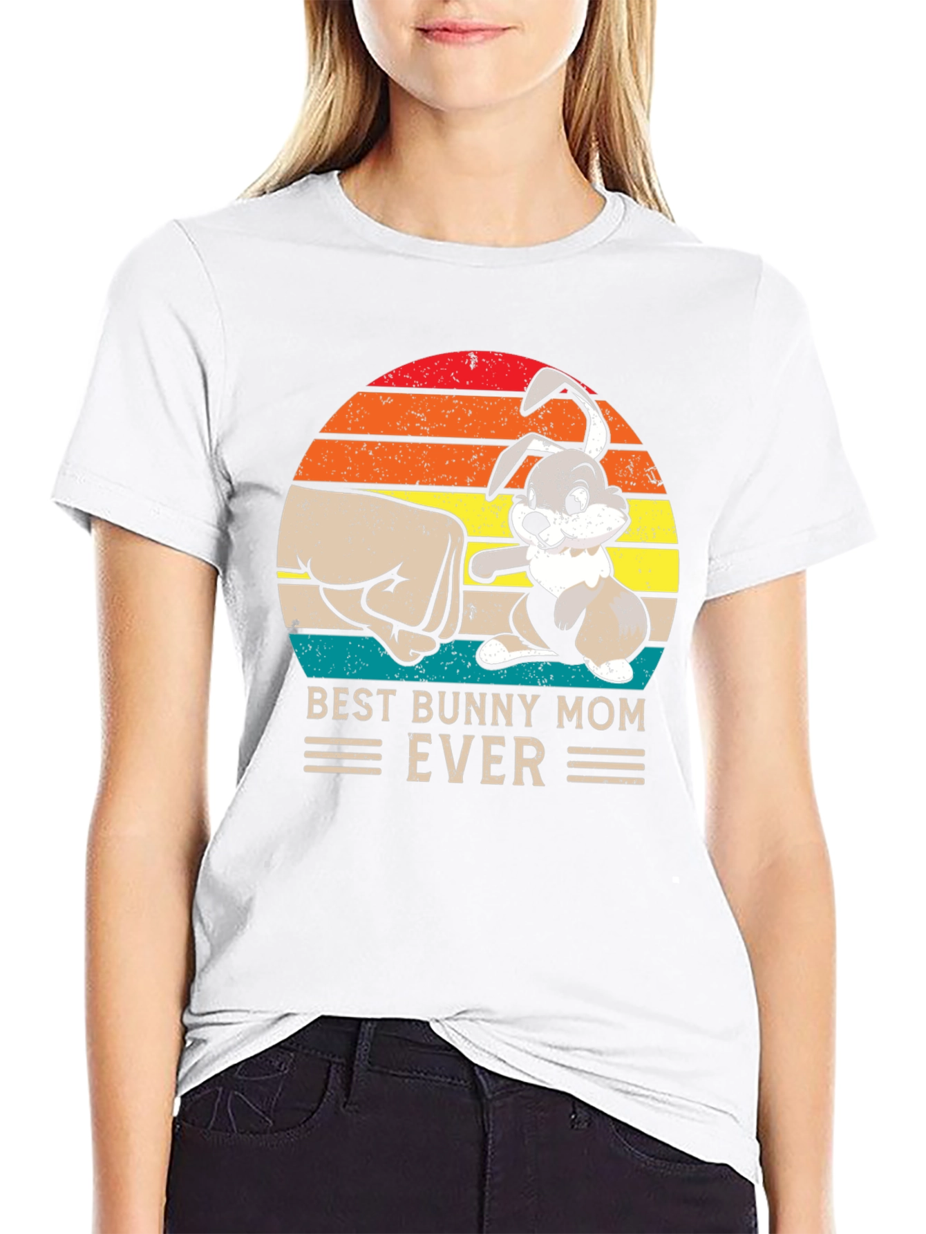 Best Bunny Mom Ever Black T-Shirt