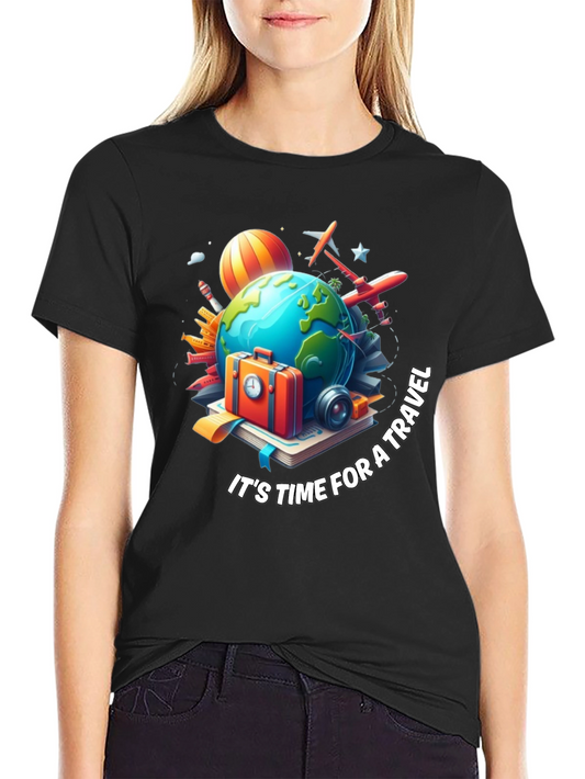 Travel Time Graphic T-Shirt - Black