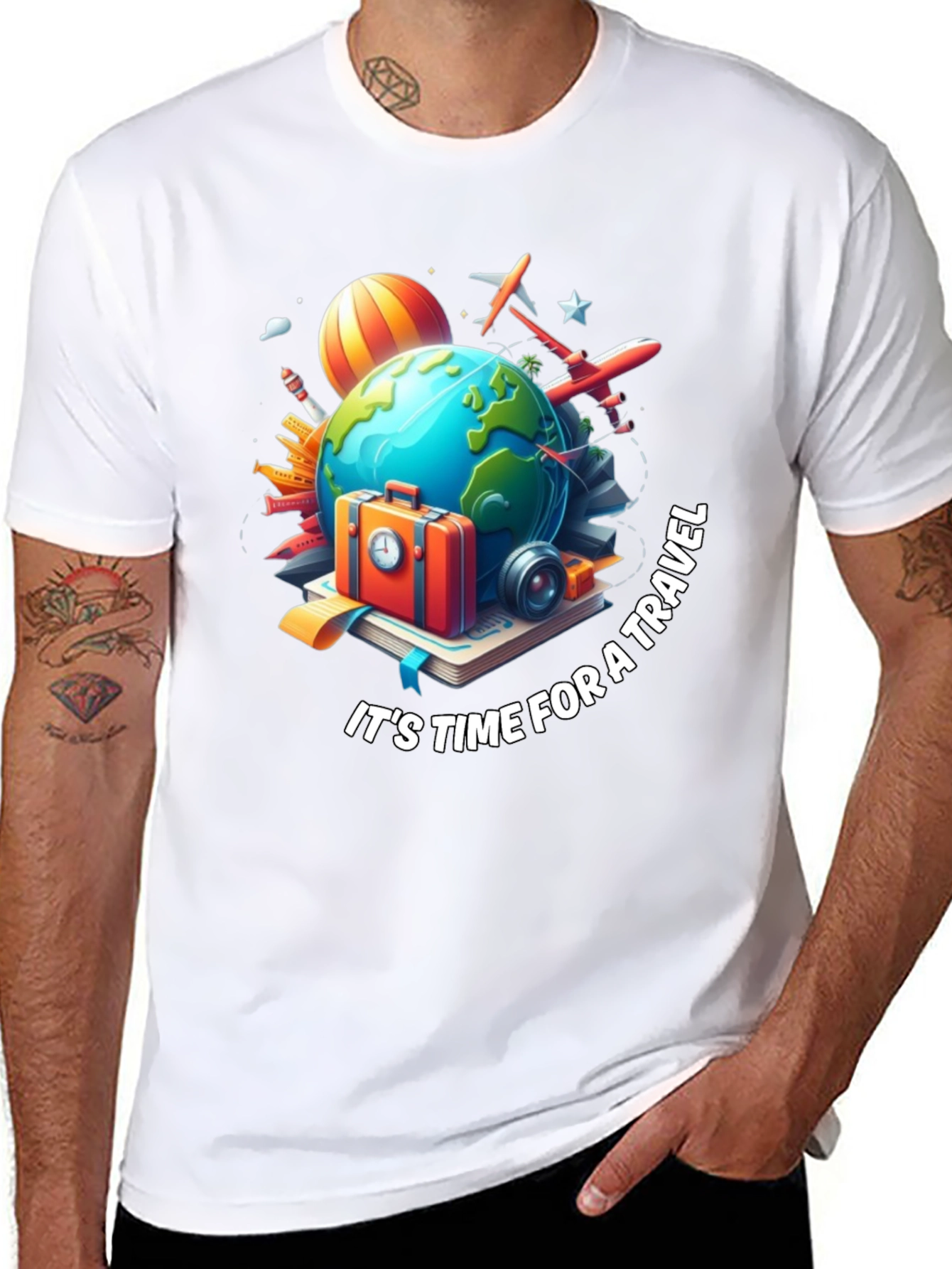 Travel Time Graphic T-Shirt - Black
