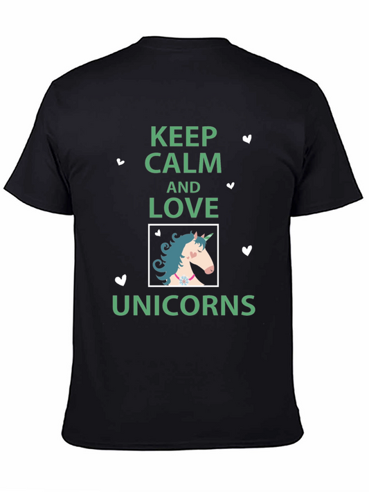 Keep Calm & Love Unicorns Graphic T-Shirt