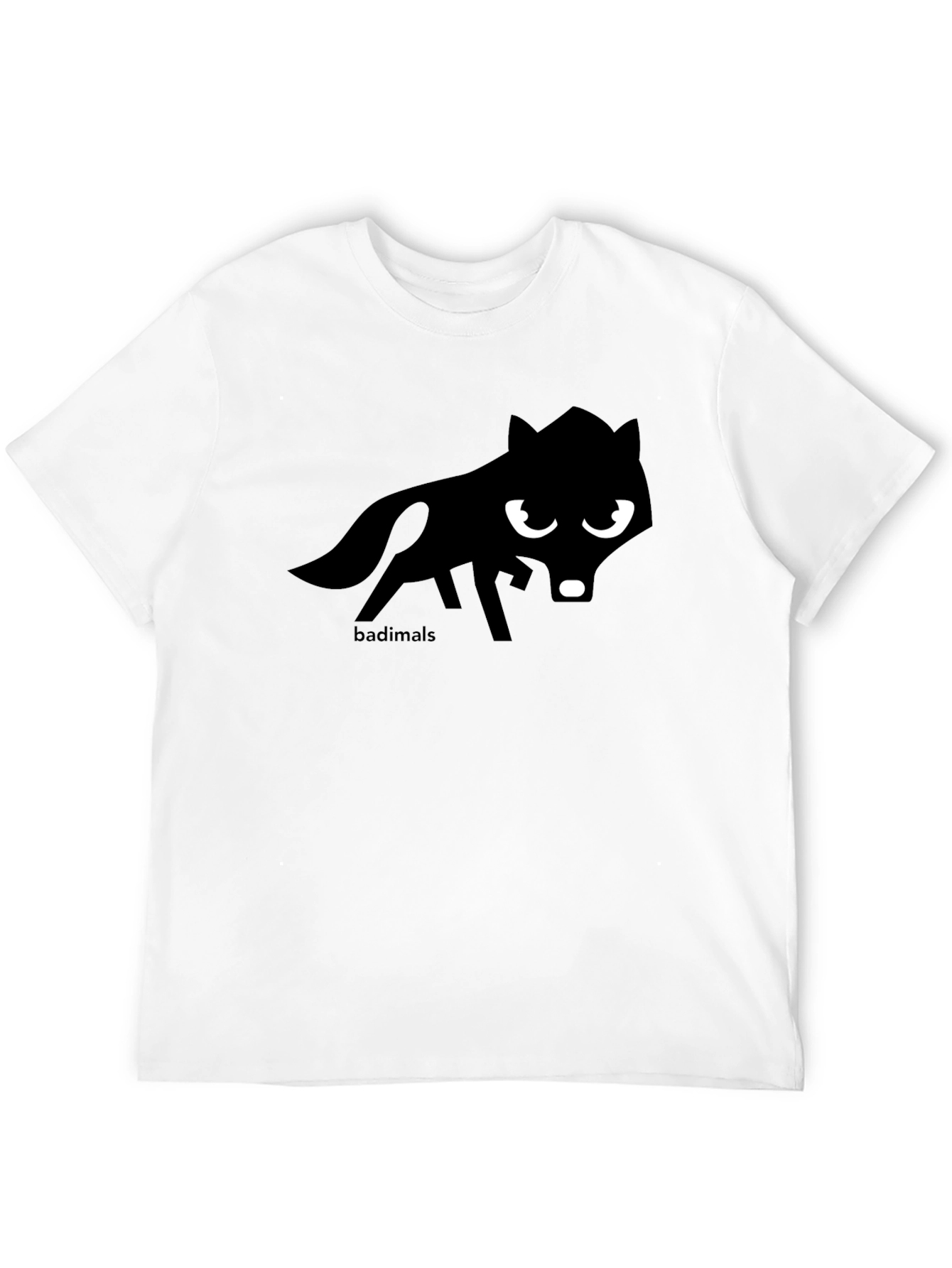 Badimals Wolf Graphic Tee - Black Cotton T-Shirt