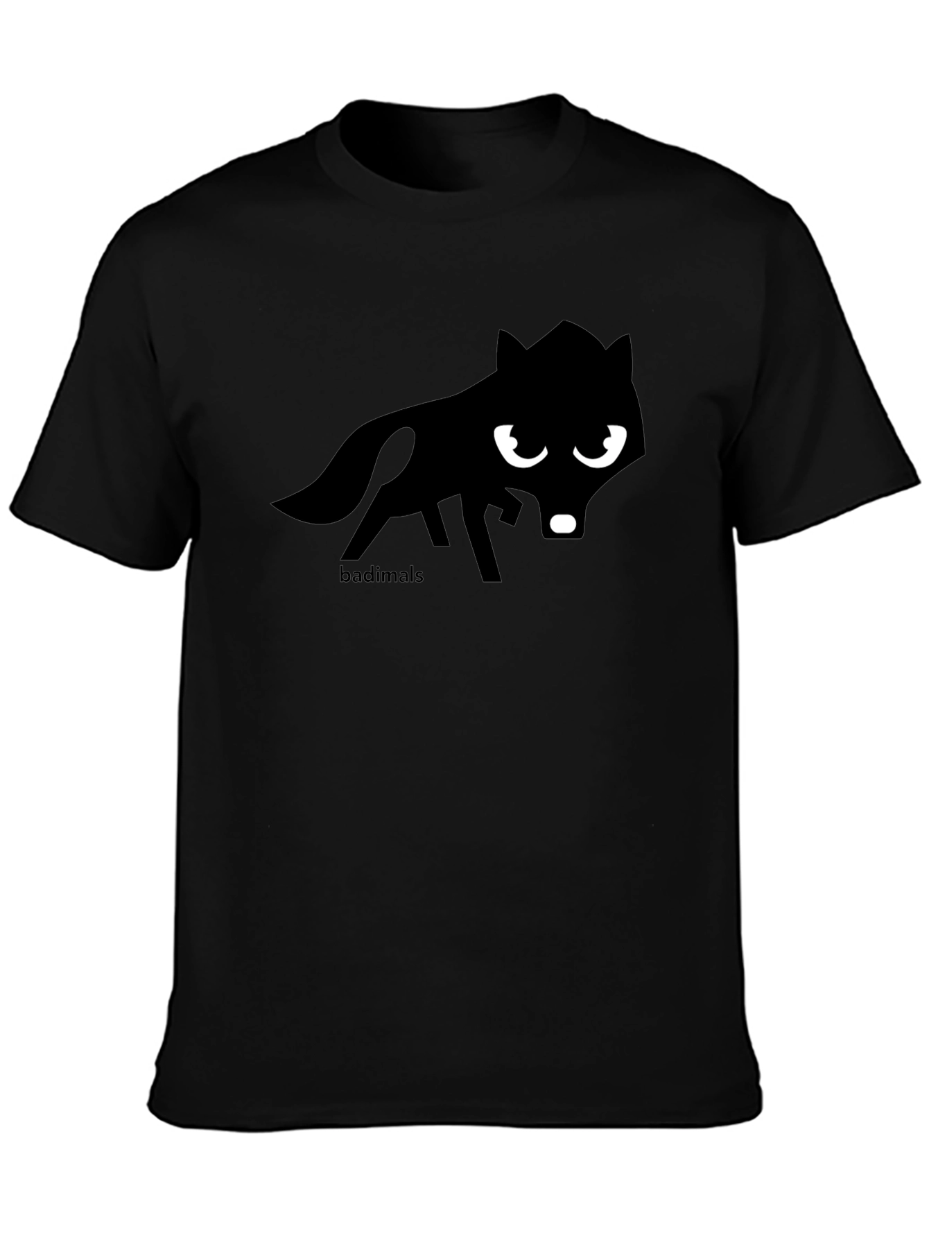 Badimals Wolf Graphic Tee - Black Cotton T-Shirt