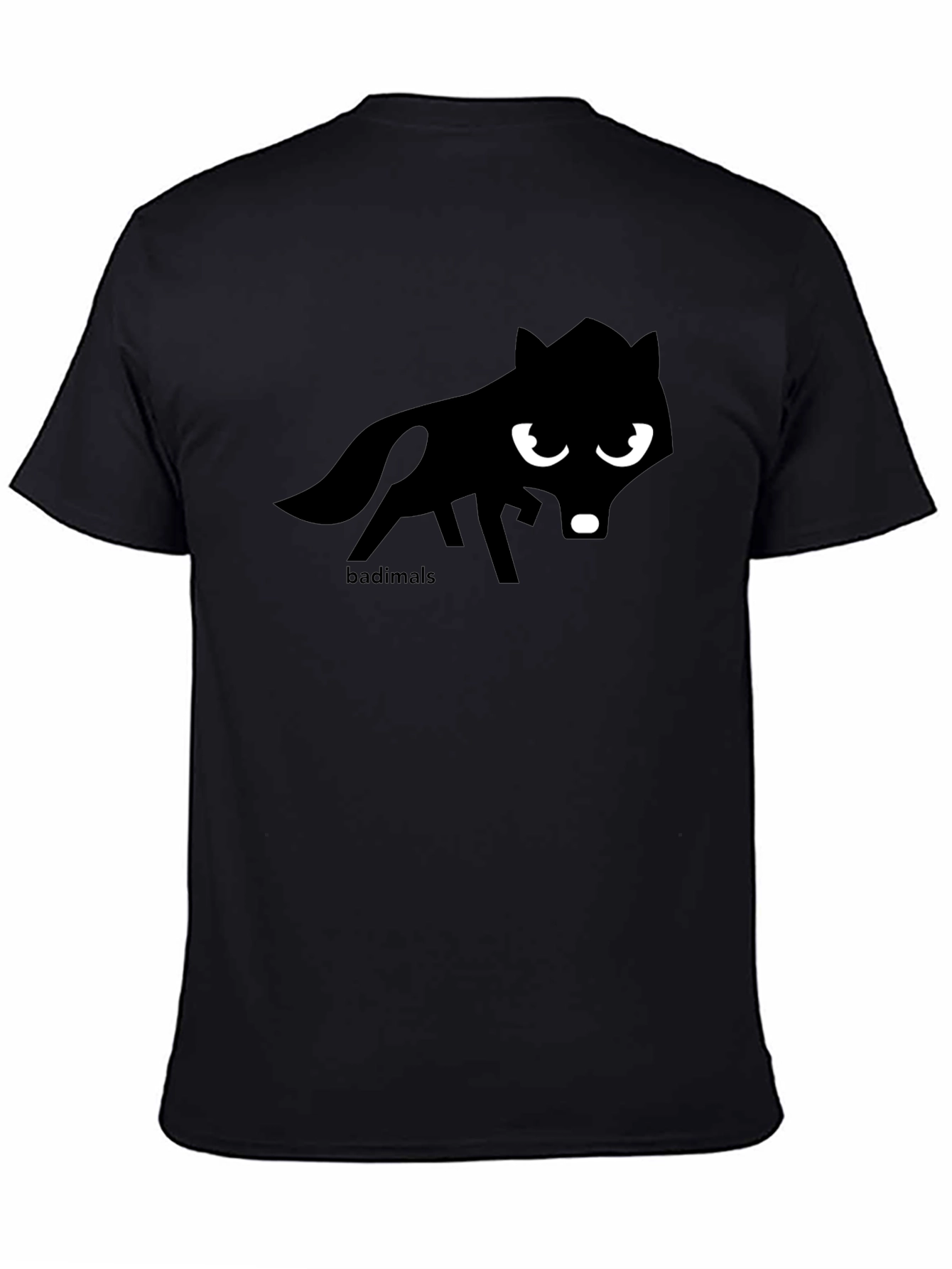 Badimals Wolf Graphic Tee - Black Cotton T-Shirt