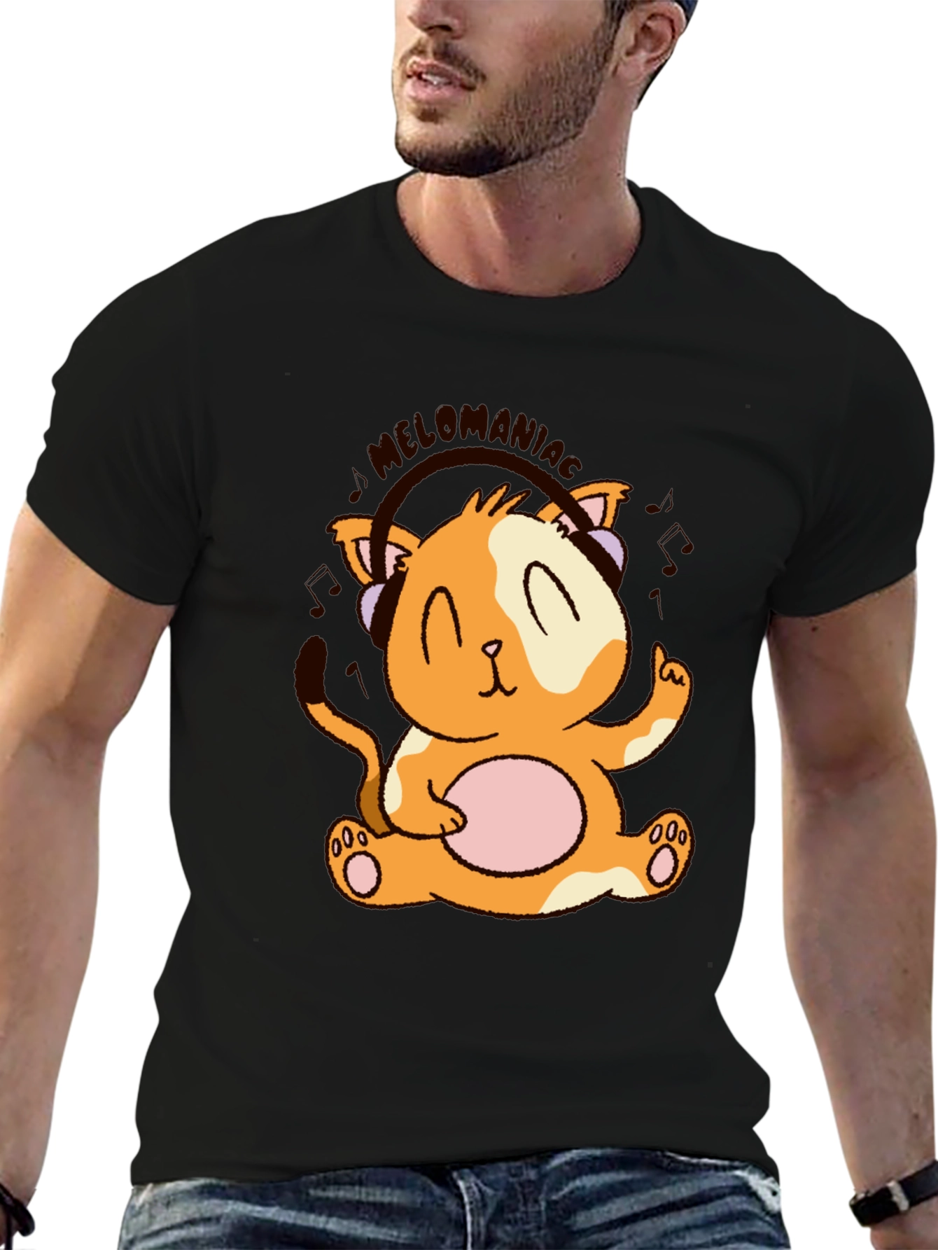 Melomania Cat T-Shirt - Cute Animal Design Tee