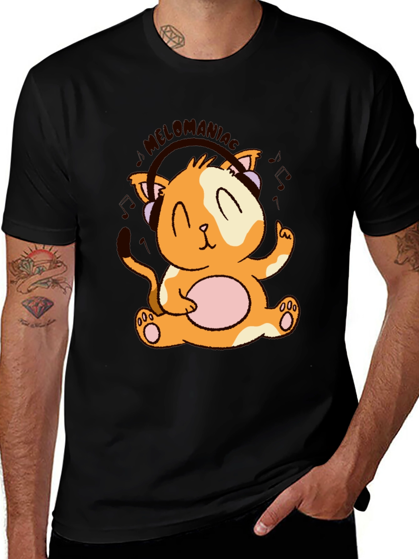Melomania Cat T-Shirt - Cute Animal Design Tee