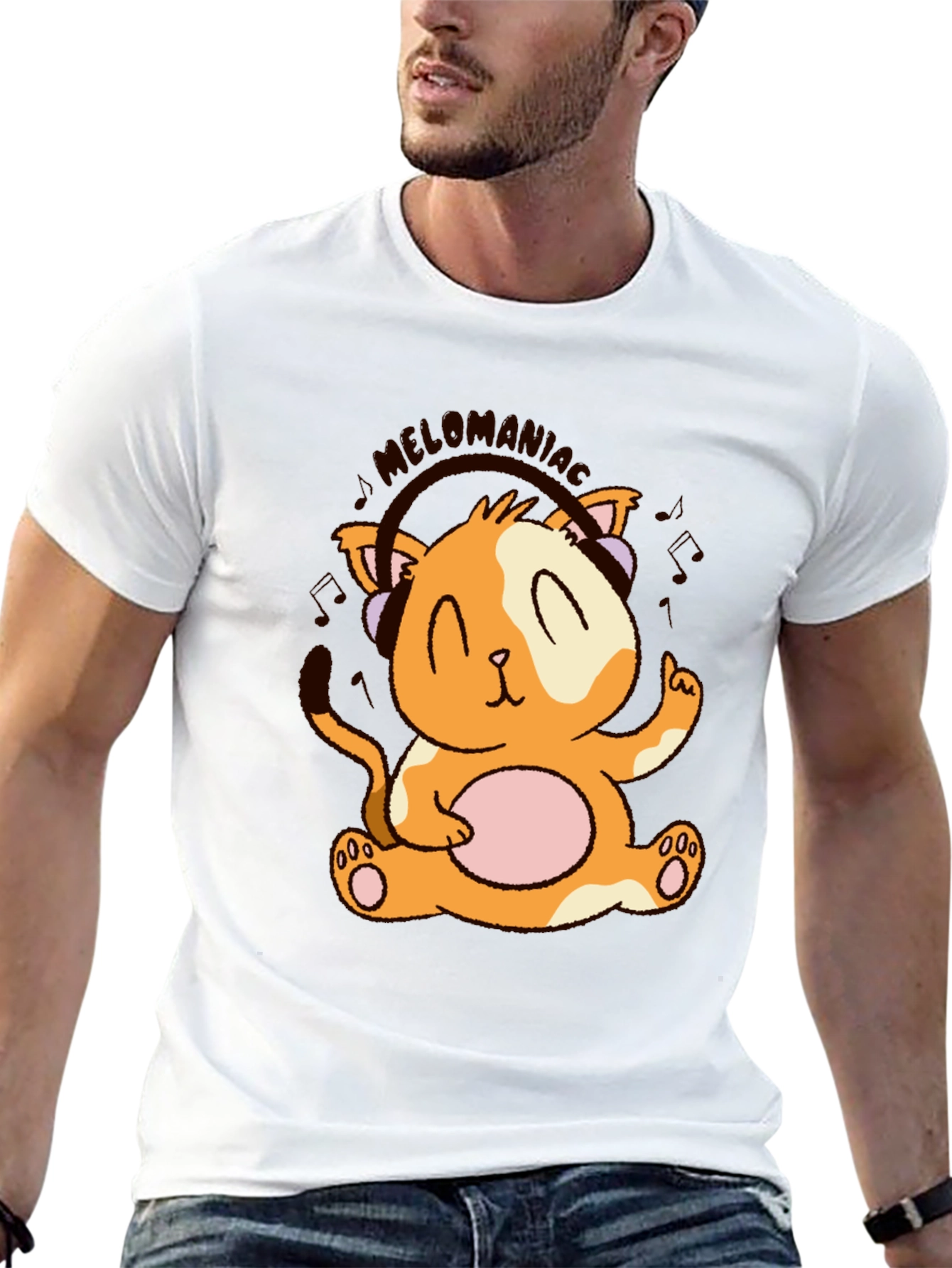 Melomania Cat T-Shirt - Cute Animal Design Tee