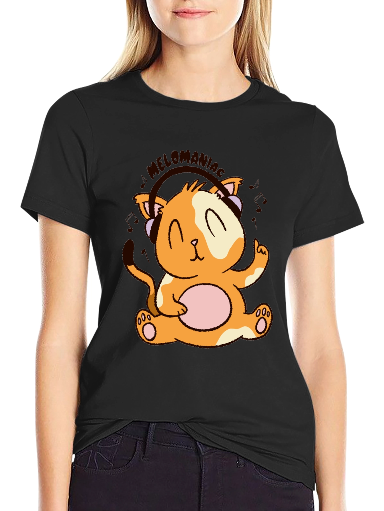 Melomania Cat T-Shirt - Cute Animal Design Tee
