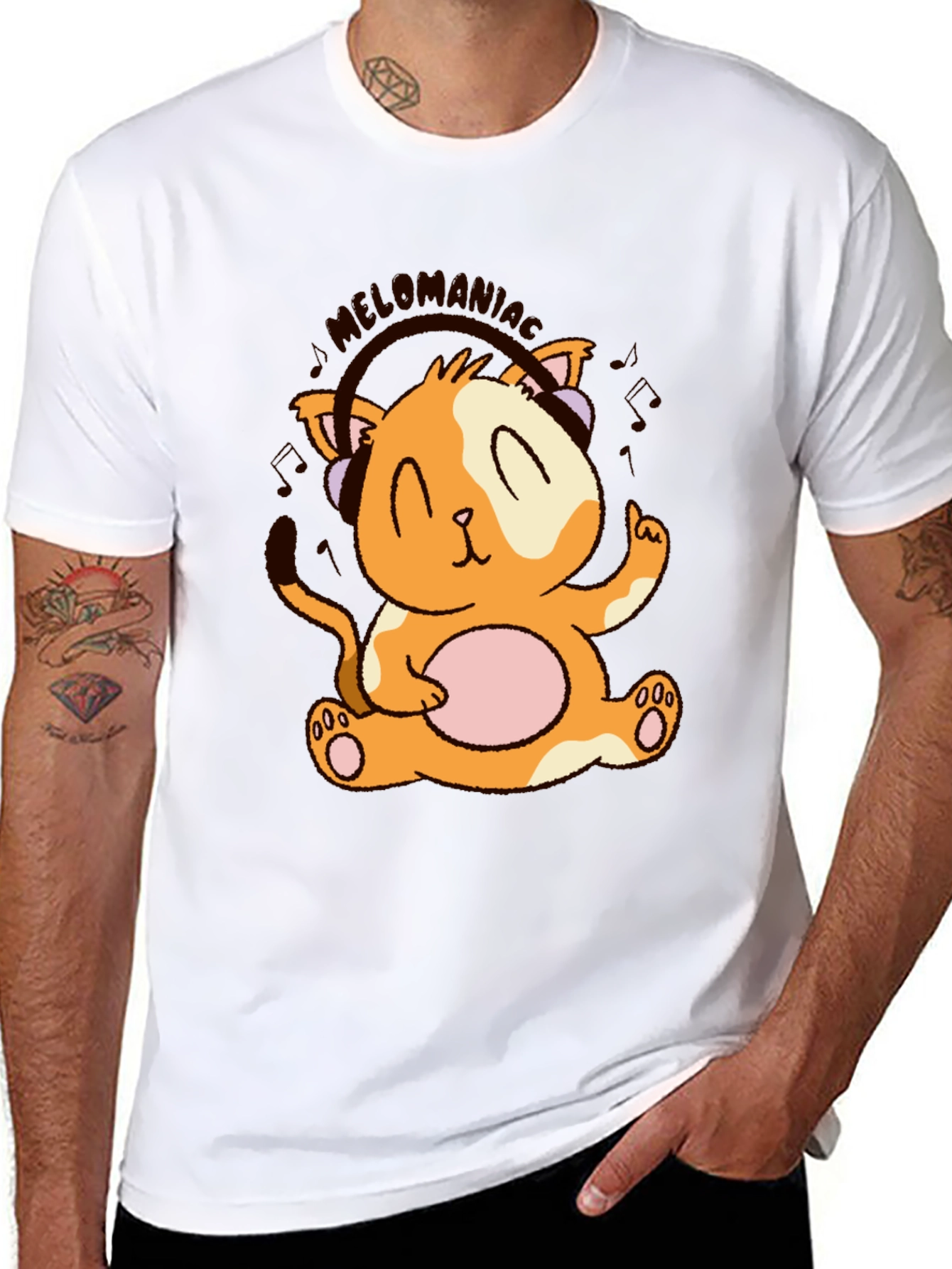 Melomania Cat T-Shirt - Cute Animal Design Tee