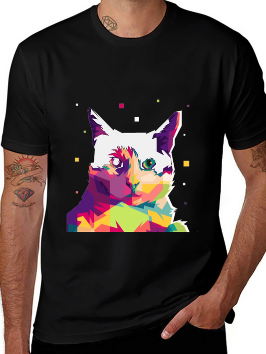 Abstract Cat Art Graphic Tee