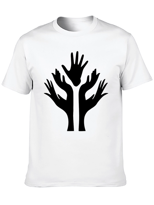 Abstract Hand Tree Black T-Shirt