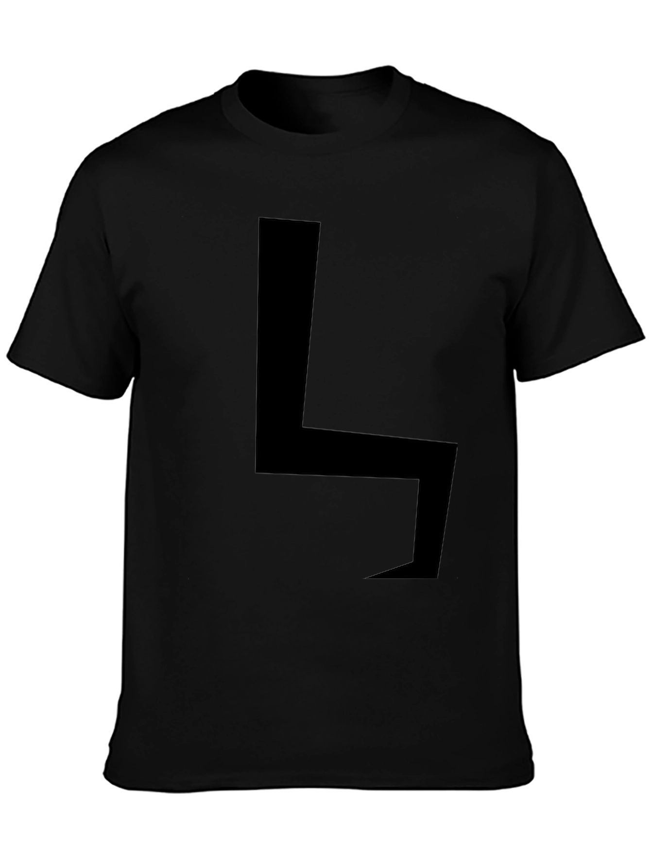 Minimalist Black T-Shirt with Bold Geometric Design